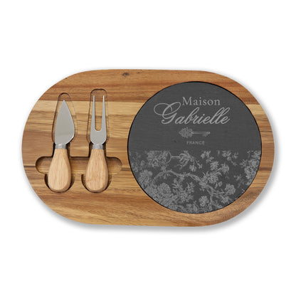 Maison Gabrielle Engraved Acacia Charcuterie & Cheese Board