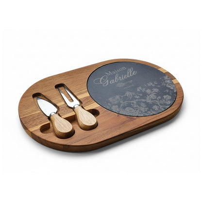 Maison Gabrielle Engraved Acacia Charcuterie & Cheese Board