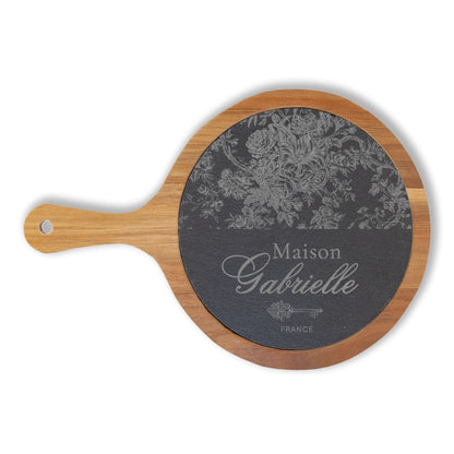 Maison Gabrielle Engraved Acacia Charcuterie & Cheese Board