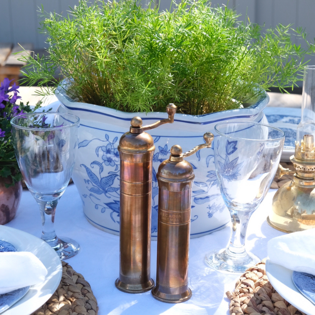 Vintage European Salt & Pepper Mill, Solid Brass (USA ONLY)
