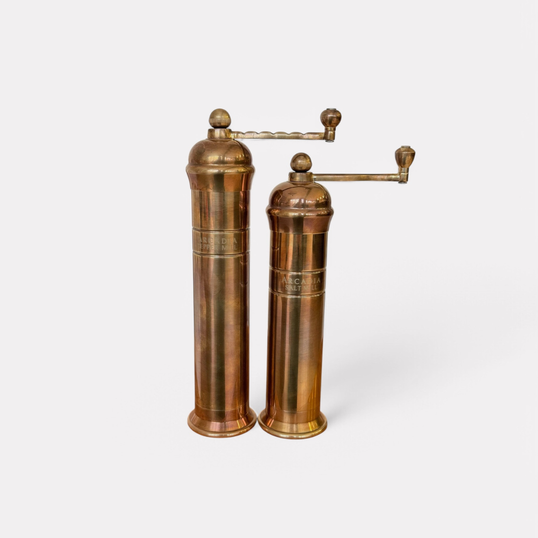Vintage European Salt & Pepper Mill, Solid Brass (USA ONLY)