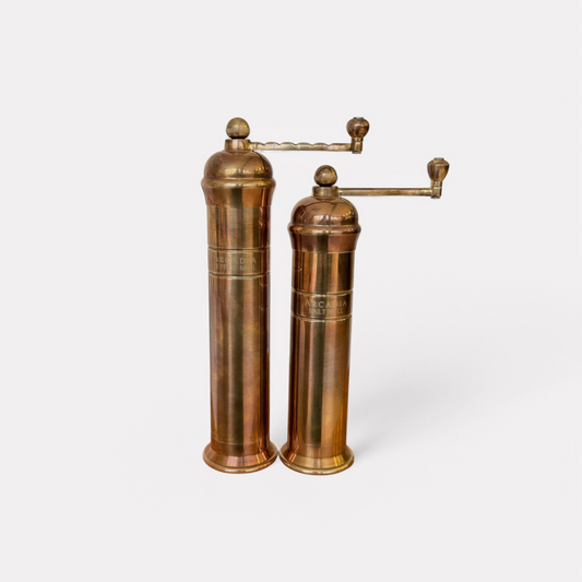 Vintage European Salt & Pepper Mill, Solid Brass (USA ONLY)