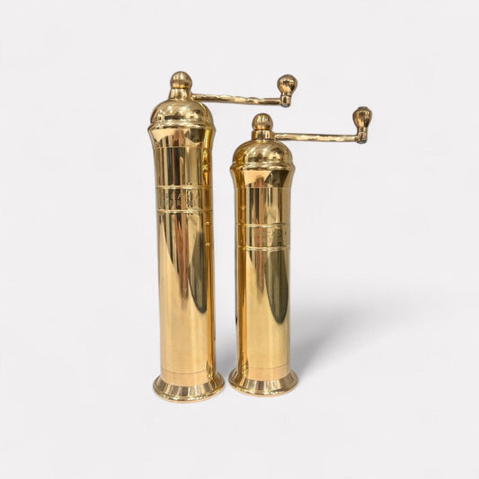 Vintage European Salt & Pepper Mill, Solid Brass (USA ONLY)
