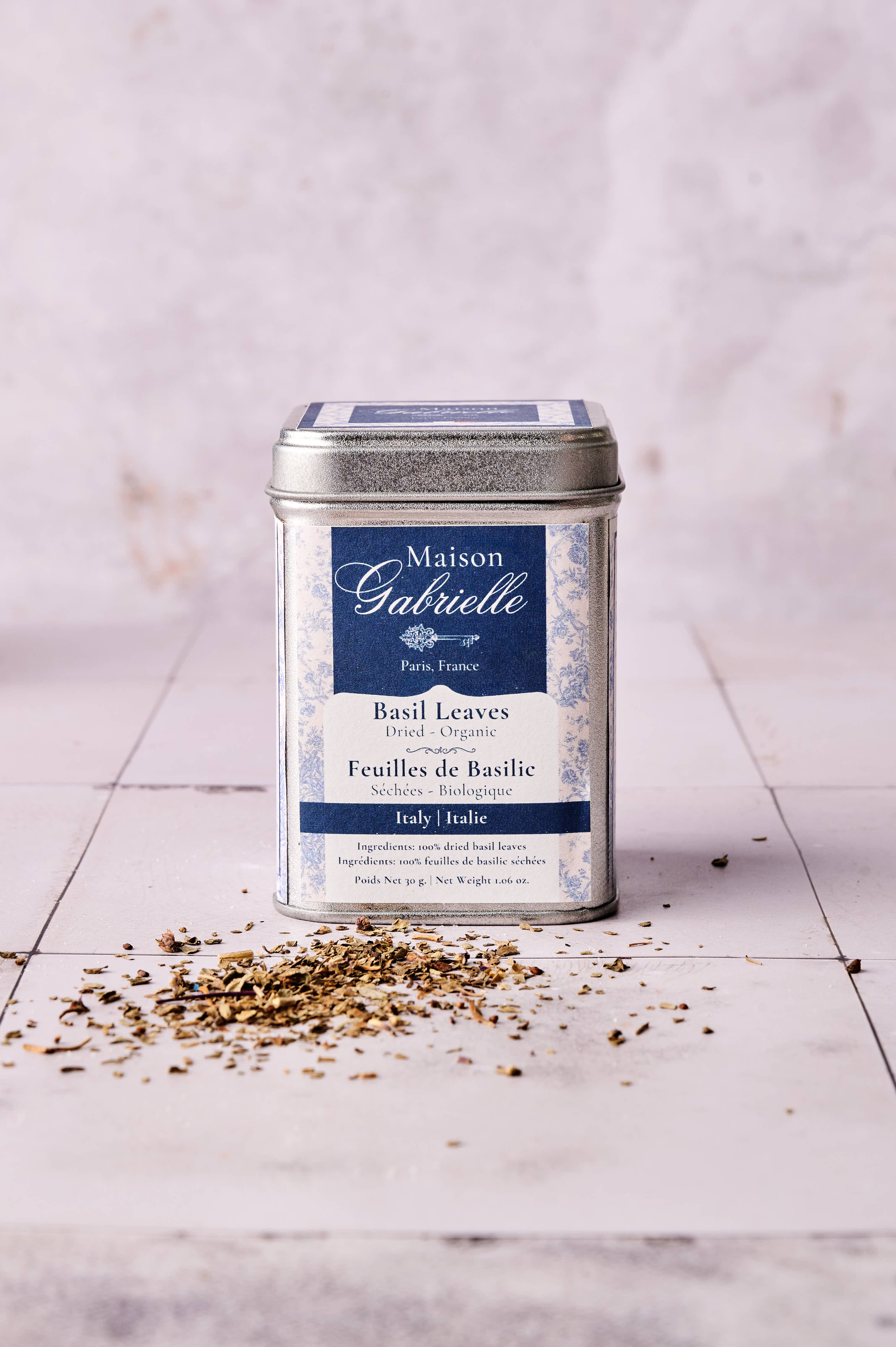 Maison Gabrielle - Dried Basil - Basilic séché Premium - epicerie tin
