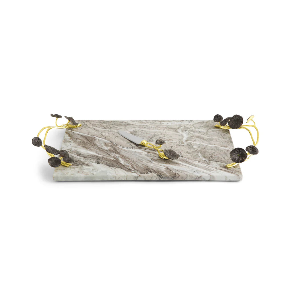Monet's Garden Cheese Board w/ Knife - Oxidized