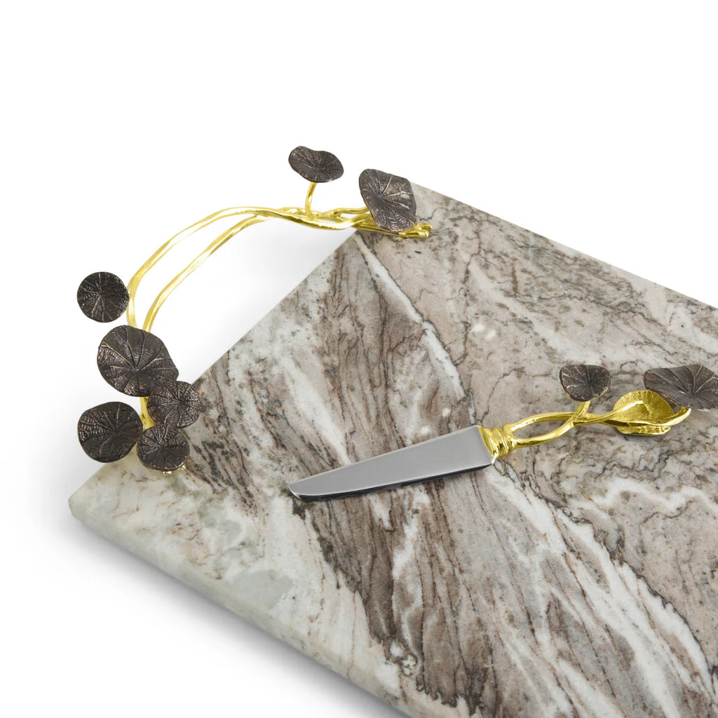 Monet's Garden Cheese Board w/ Knife - Oxidized