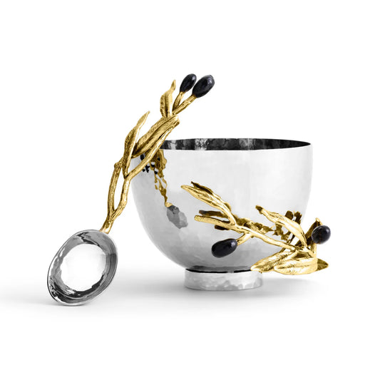 Olive Branch Nut Dish with Spoon