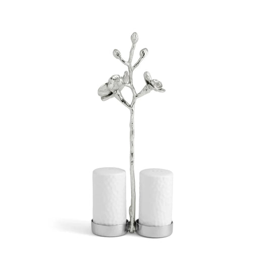 White Orchid Salt & Pepper Set | White/Silver