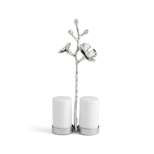 White Orchid Salt & Pepper Set | White/Silver