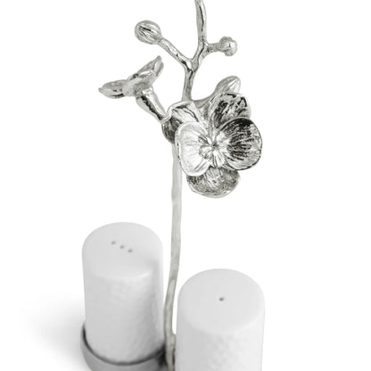 White Orchid Salt & Pepper Set | White/Silver