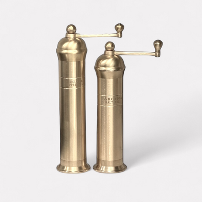Vintage European Salt & Pepper Mill, Solid Brass (USA ONLY)